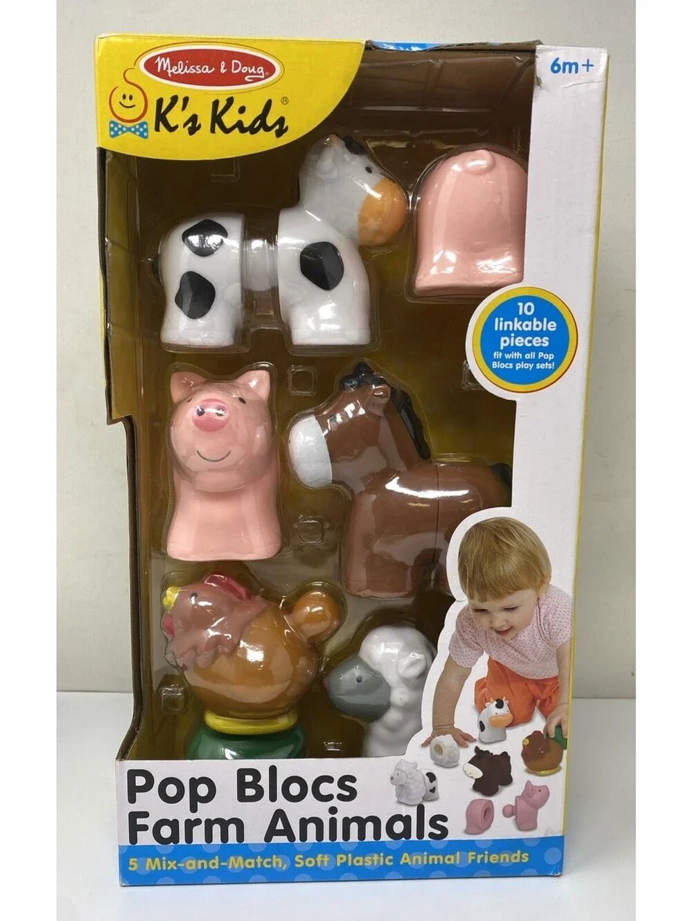 Melissa & Doug Pop Blocs Farm Animals Educational Baby Toy